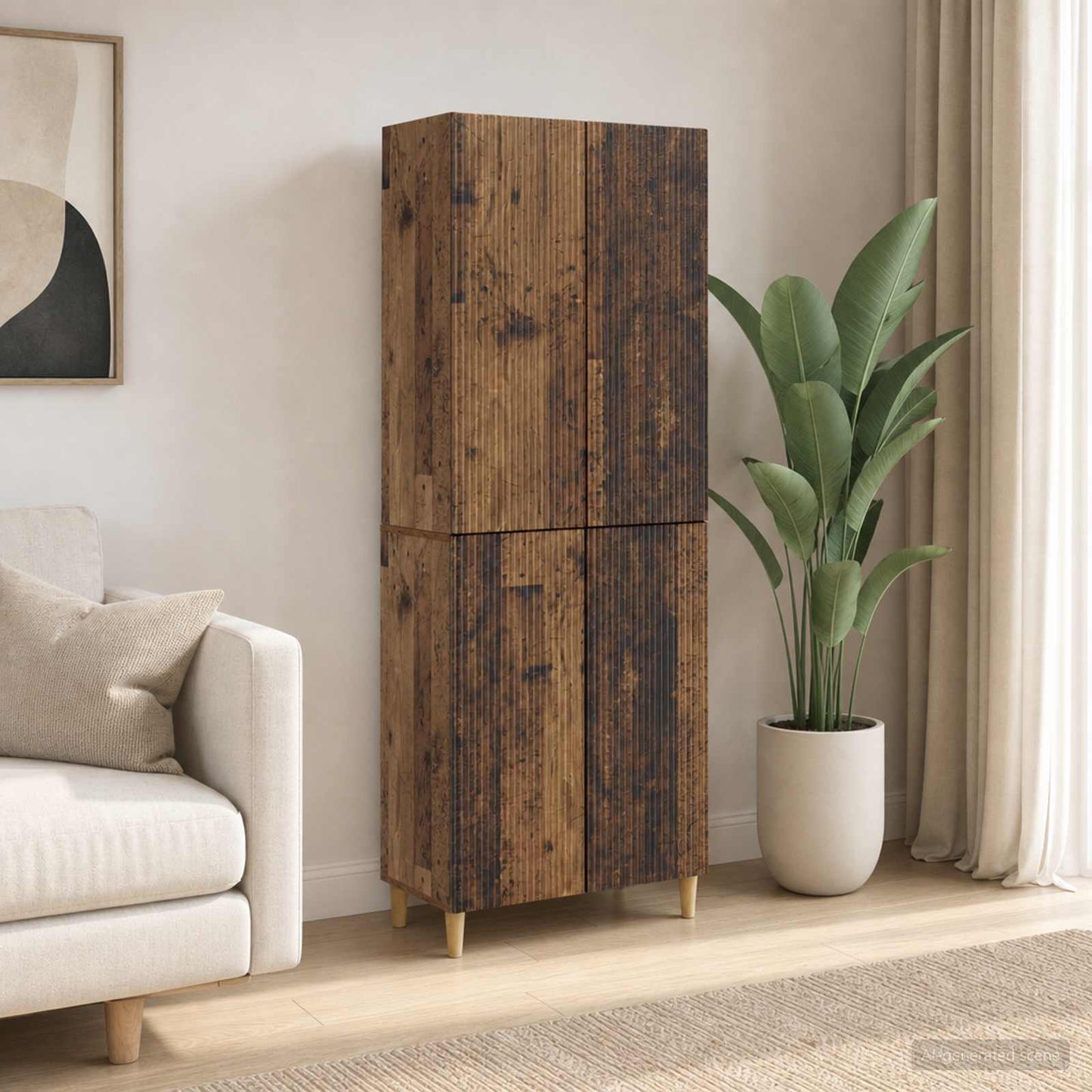 Cabinet Set 2 pcs Old Wood 66 x 34.5 x 90 cm Engineered Wood