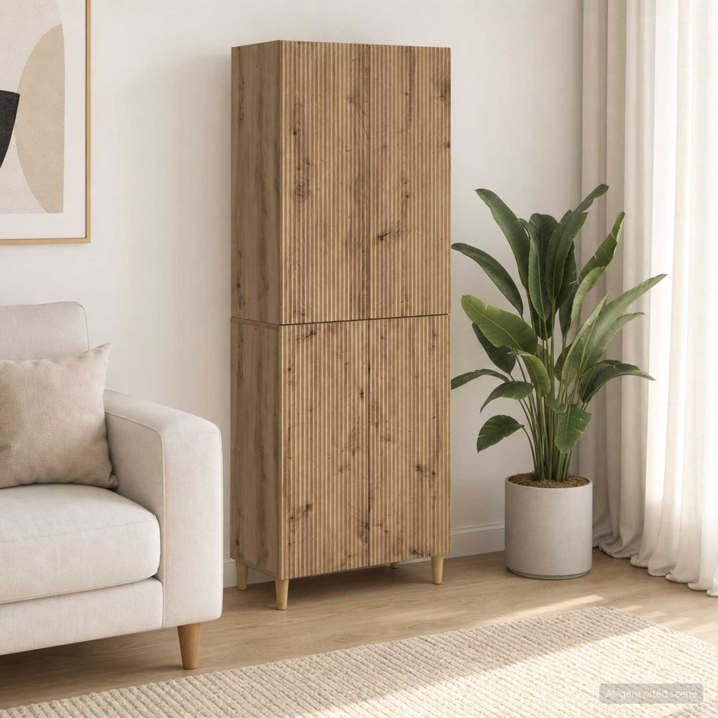 Cabinet Set 2 pcs Artisan Oak 66 x 34.5 x 90 cm Engineered Wood
