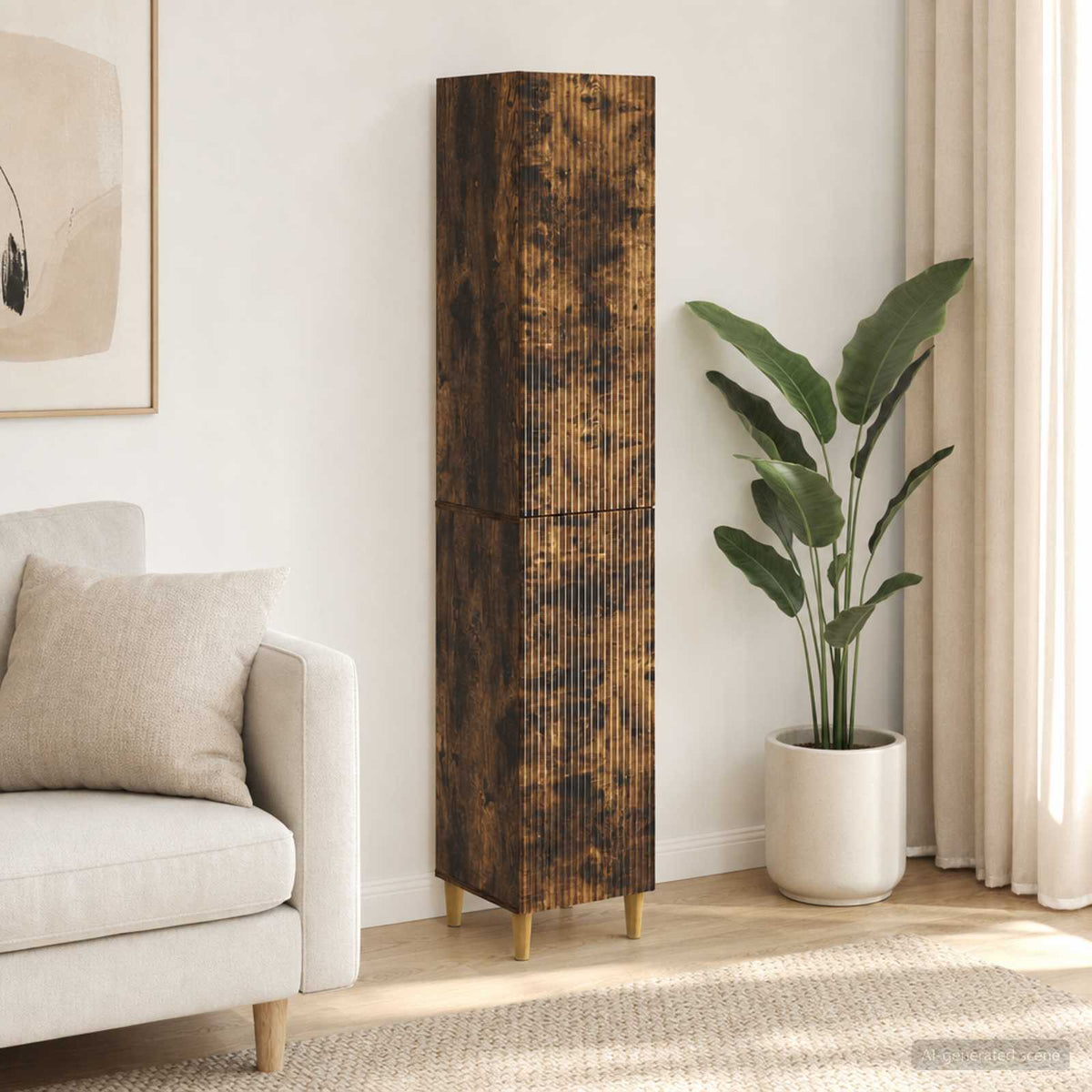 Cabinet Set 2 pcs Smoked Oak Engineered Wood