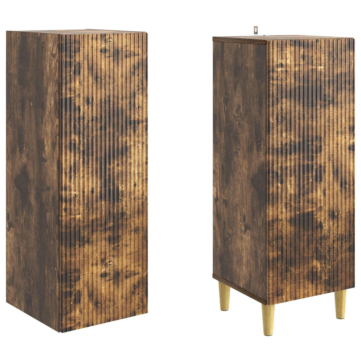 Cabinet Set 2 pcs Smoked Oak Engineered Wood