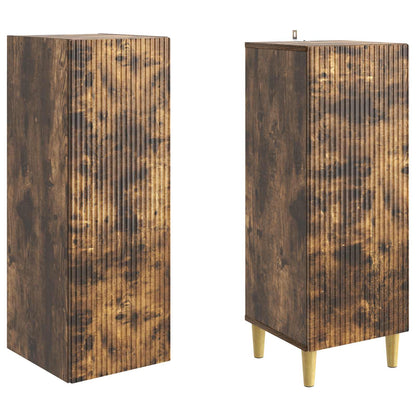 Cabinet Set 2 pcs Smoked Oak Engineered Wood