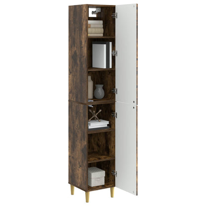 Cabinet Set 2 pcs Smoked Oak Engineered Wood