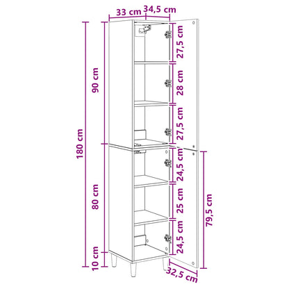 Cabinet Set 2 pcs Smoked Oak Engineered Wood