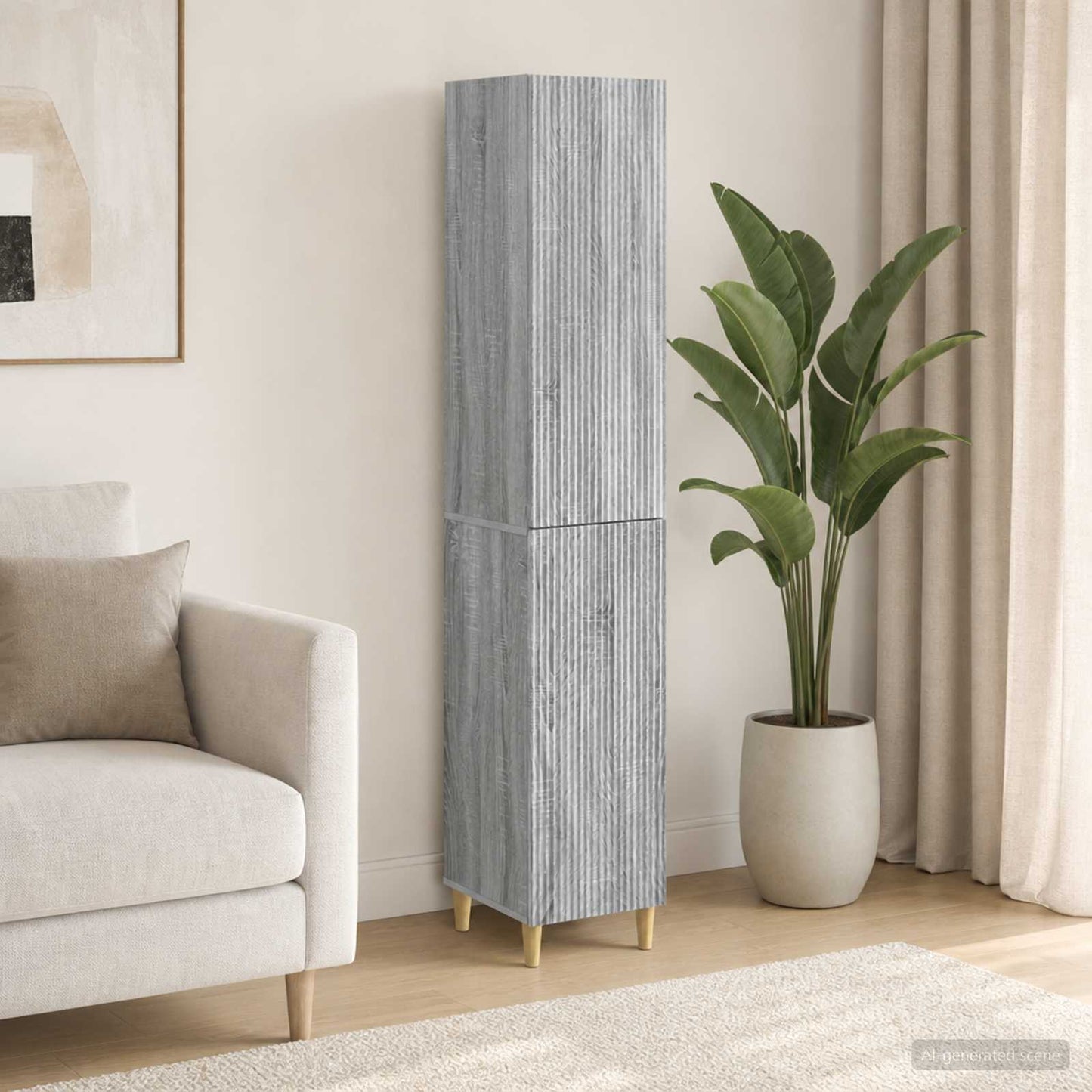 Cabinet Set 2 pcs 33 x 34.5 x 90 cm Engineered Wood