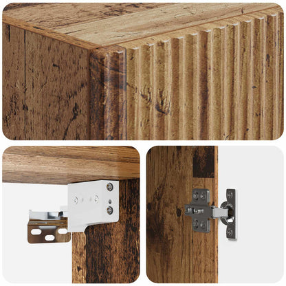 Cabinet Set 2 pcs Old Wood 33 x 34.5 x 90 cm Engineered Wood