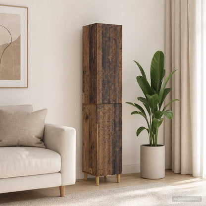 Cabinet Set 2 pcs Old Wood 33 x 34.5 x 90 cm Engineered Wood