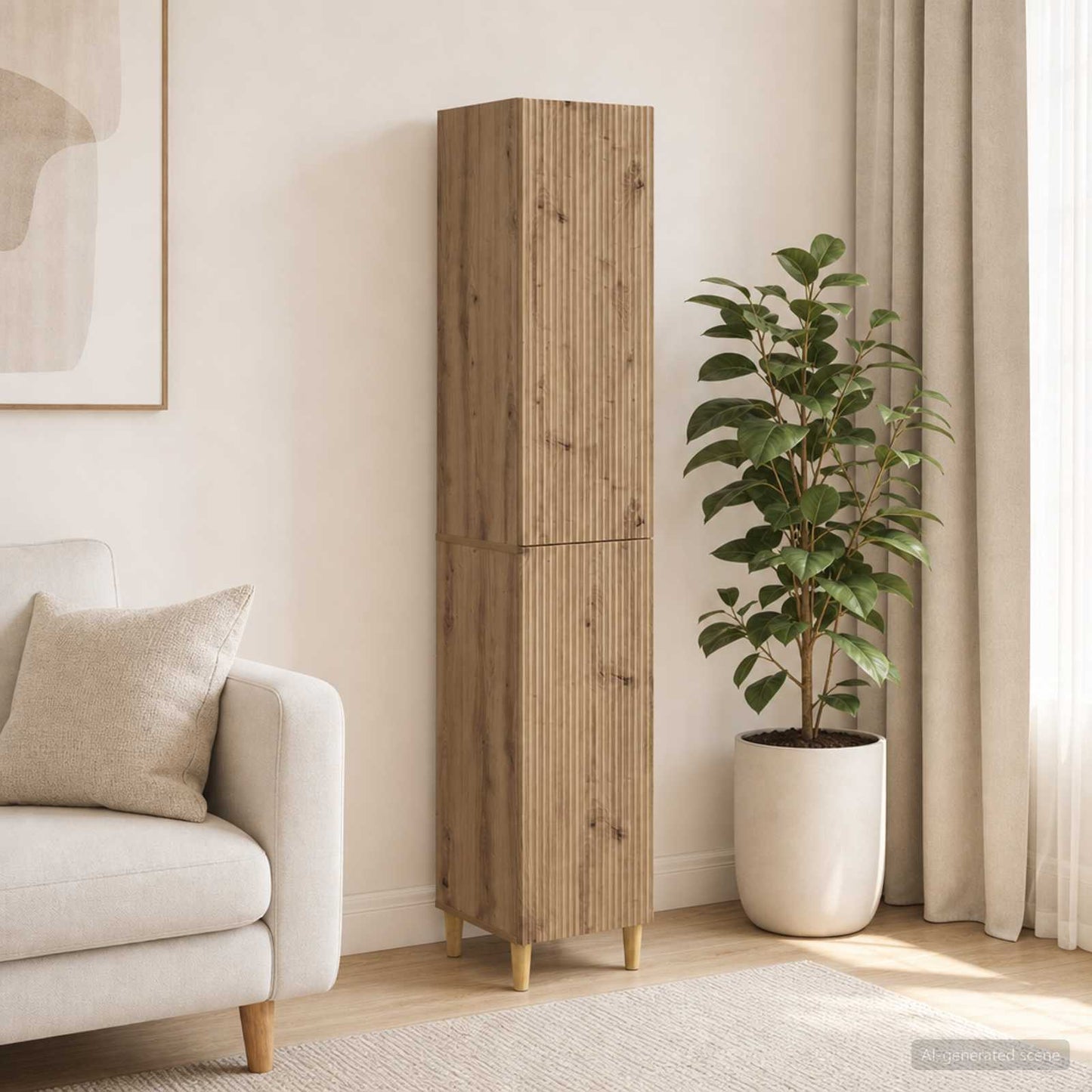 Cabinet Set 2 pcs 33 x 34.5 x 90 cm Engineered Wood