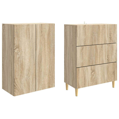 Cabinet Set 2 pcs Sonoma Oak 66 x 34.5 x 90 cm Engineered Wood