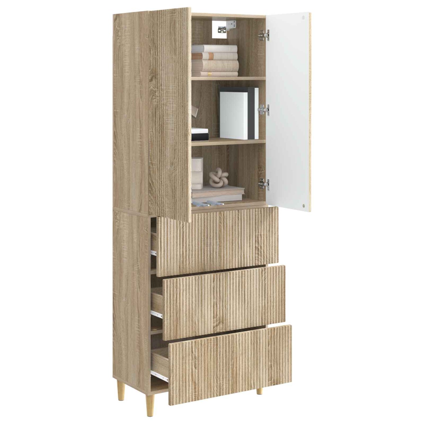 Cabinet Set 2 pcs Sonoma Oak 66 x 34.5 x 90 cm Engineered Wood