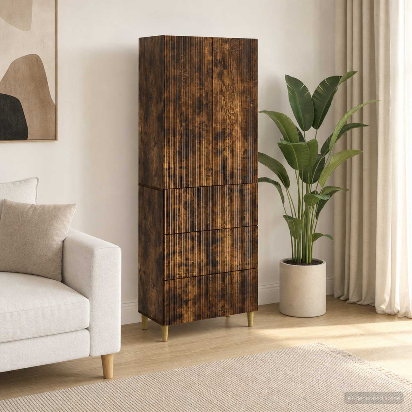 Cabinet Set 2 pcs Engineered Wood