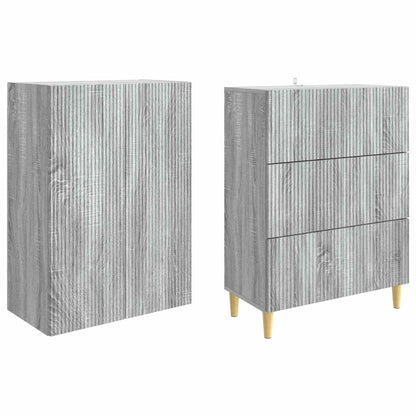 Cabinet Set 2 pcs 66 x 34.5 x 90 cm Engineered Wood