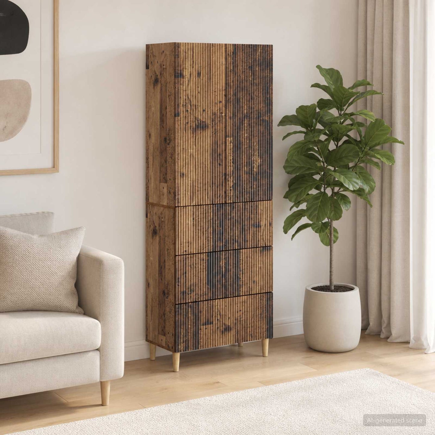 Cabinet Set 2 pcs 66 x 34.5 x 90 cm Engineered Wood