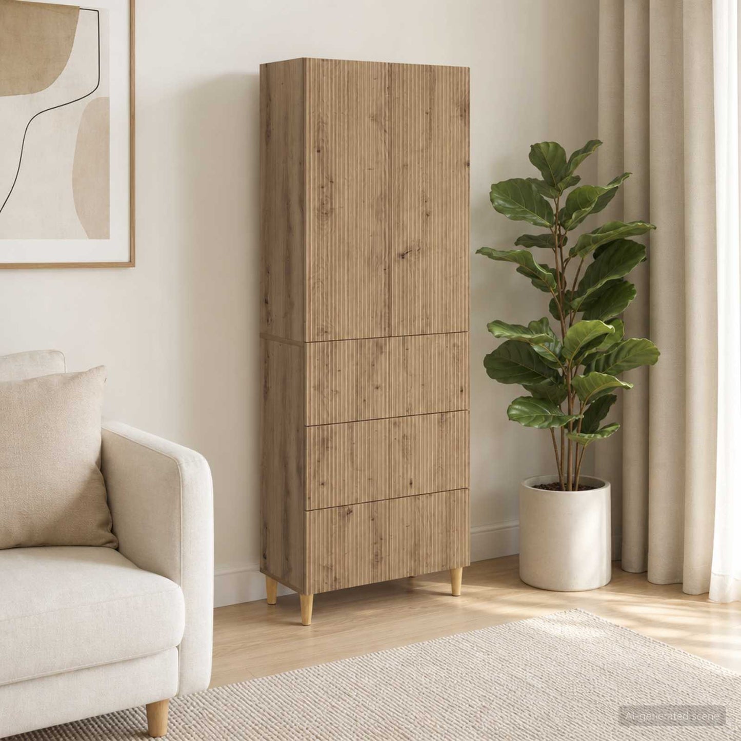 Cabinet Set 2 pcs 66 x 34.5 x 90 cm Engineered Wood
