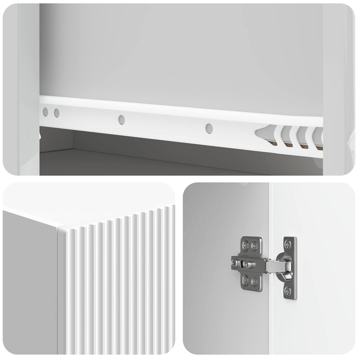 Cabinet Set 2 pcs High Gloss White 33 x 34.5 x 90 cm