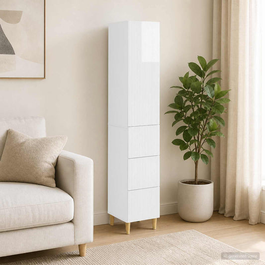 Cabinet Set 2 pcs High Gloss White 33 x 34.5 x 90 cm