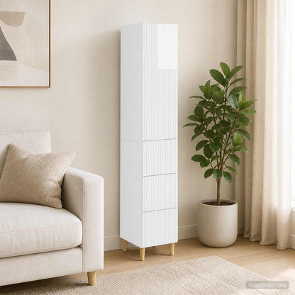 Cabinet Set 2 pcs High Gloss White 33 x 34.5 x 90 cm