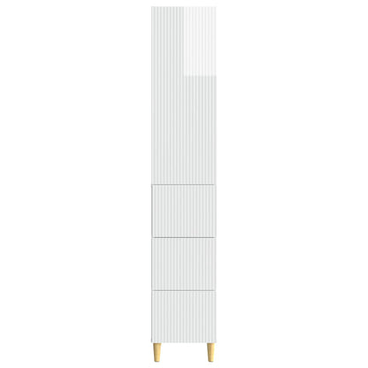 Cabinet Set 2 pcs High Gloss White 33 x 34.5 x 90 cm