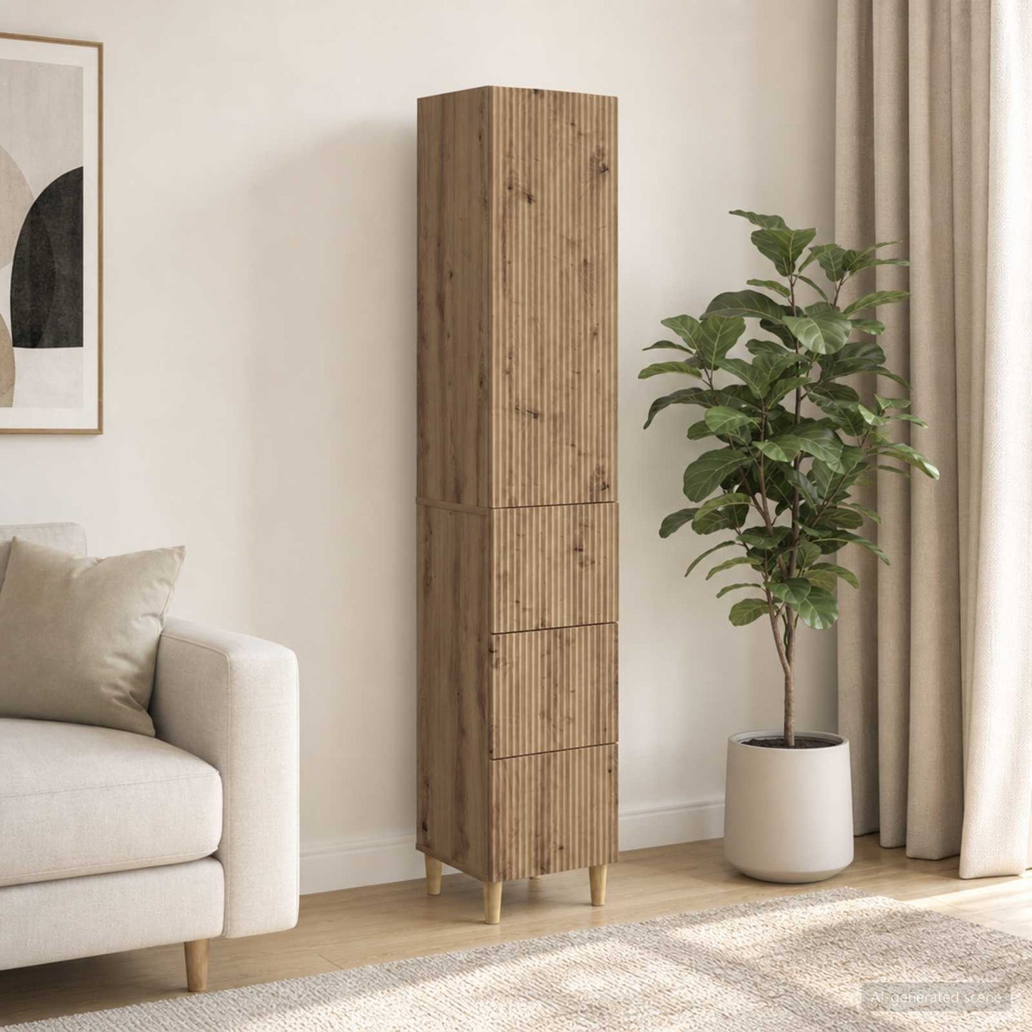 Cabinet Set 2 pcs 33 x 34.5 x 90 cm Engineered Wood