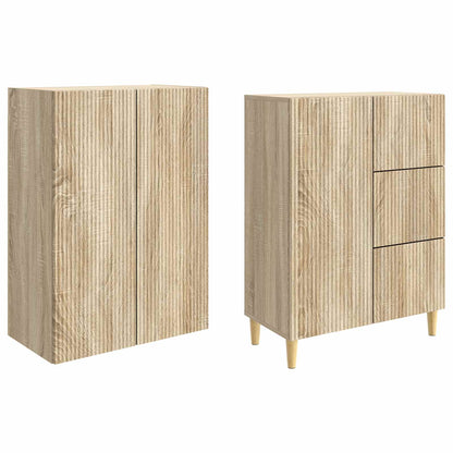 Cabinet Set 2 pcs 66 x 34.5 x 90 cm Engineered Wood