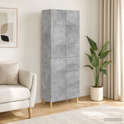 Cabinet Set 2 pcs Concrete Grey Engineered Wood