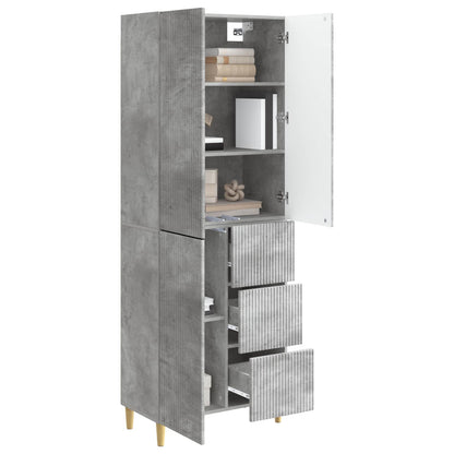 Cabinet Set 2 pcs Concrete Grey Engineered Wood