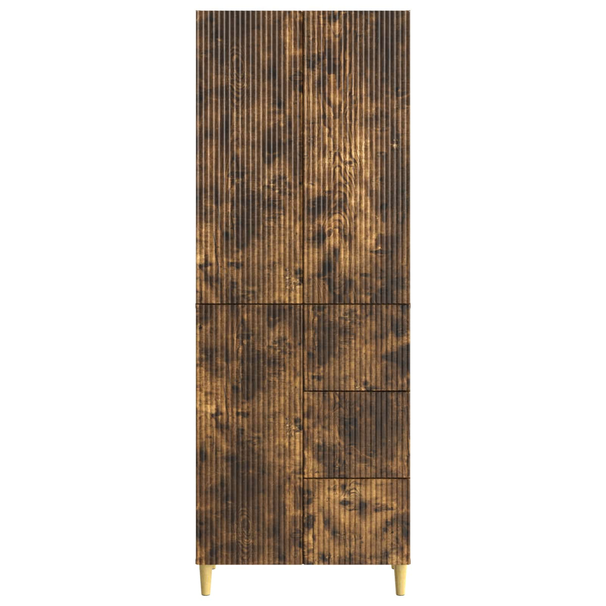 Cabinet Set 2 pcs Smoked Oak Engineered Wood