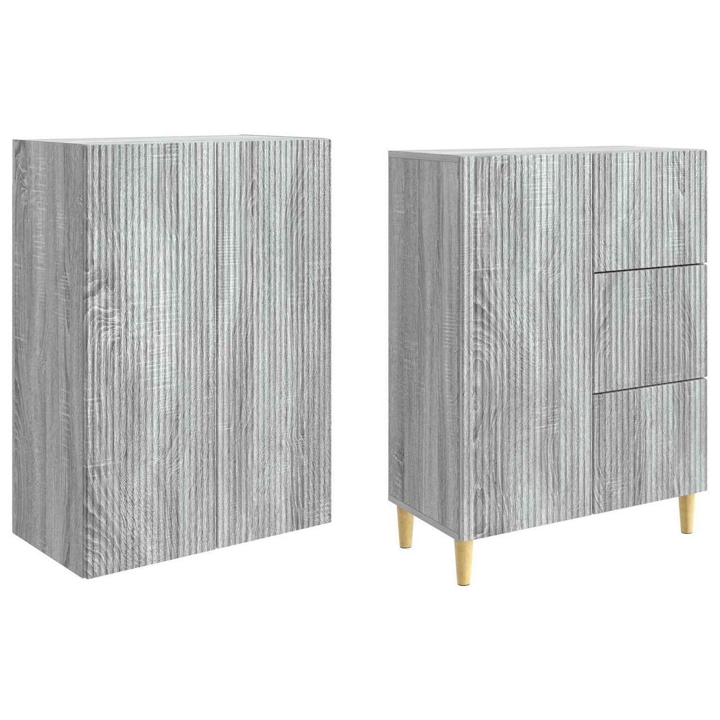 Cabinet Set 2 pcs Grey Sonoma 66 x 34.5 x 90 cm Engineered Wood