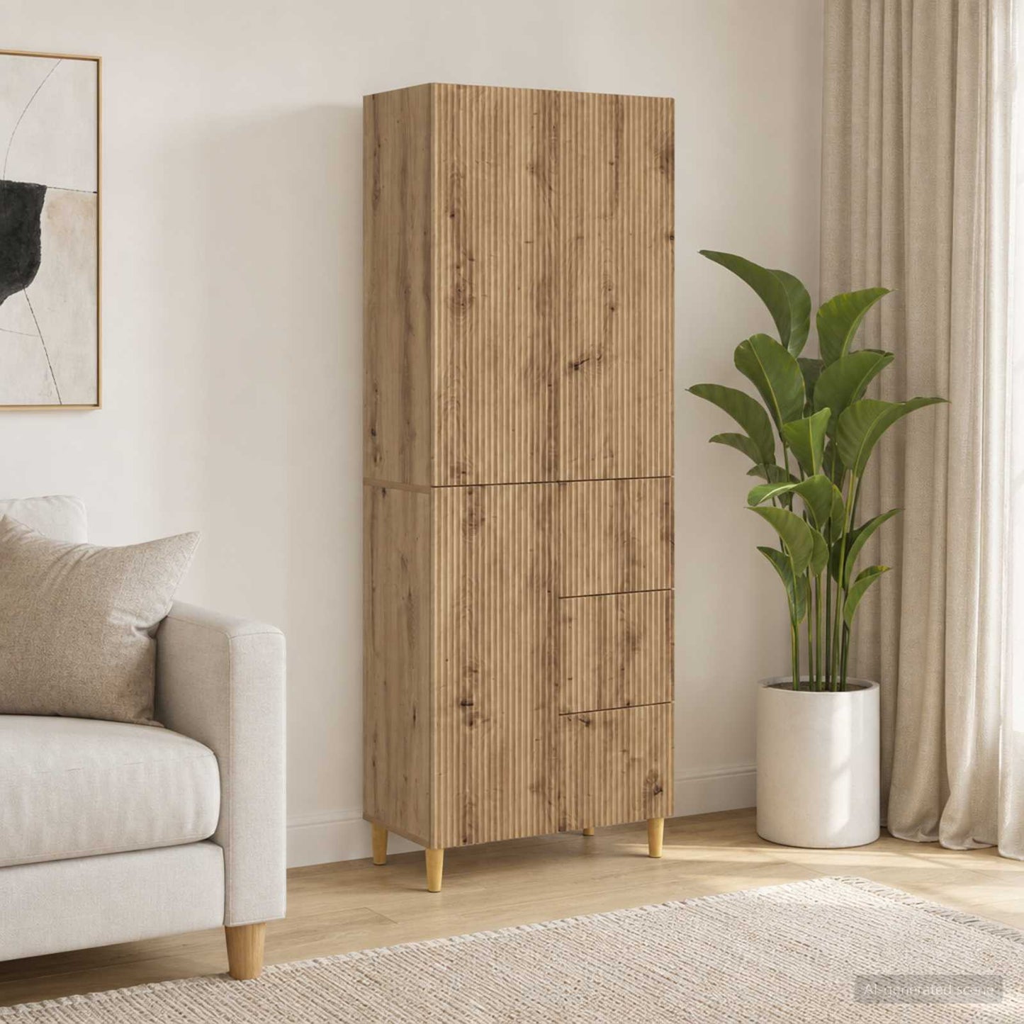 Cabinet Set 2 pcs 66 x 34.5 x 90 cm Engineered Wood