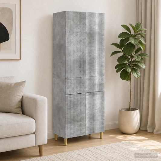 Cabinet Set 2 pcs Concrete Grey 66 x 34.5 x 90 cm