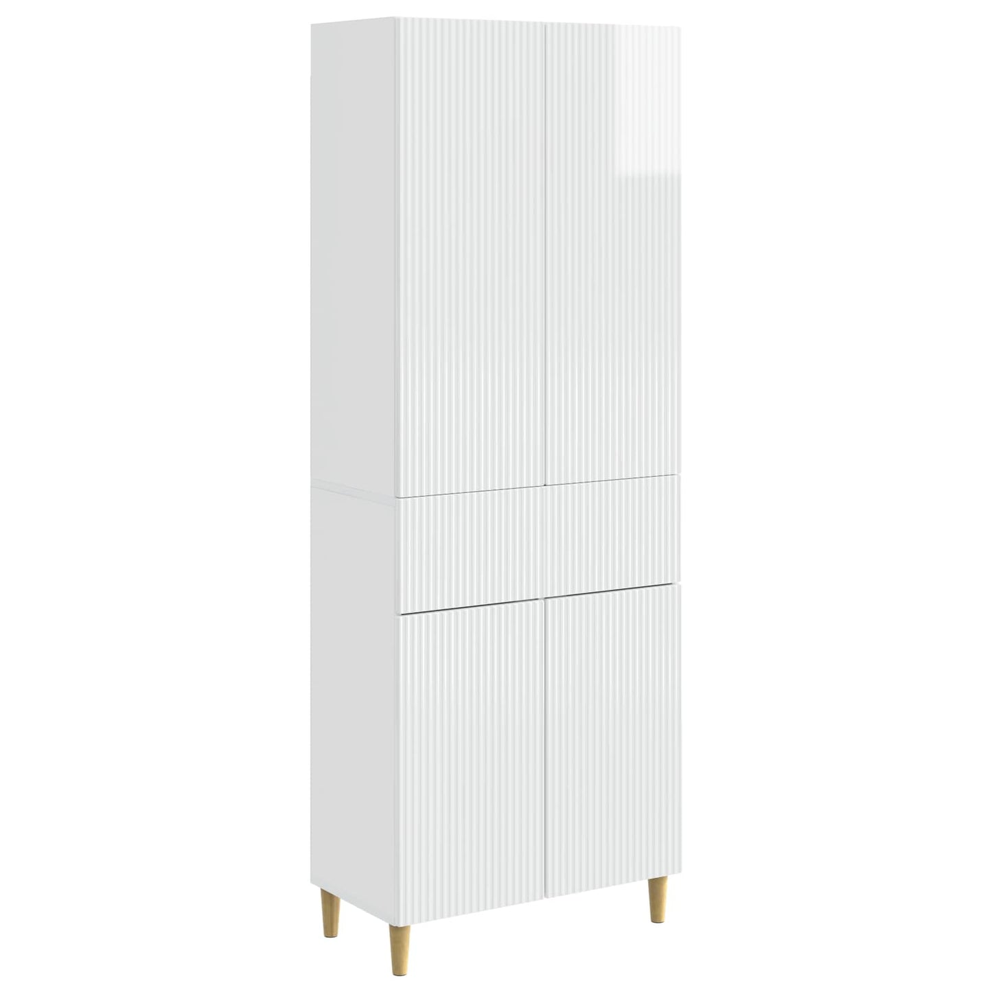 Cabinet Set 2 pcs High Gloss White 66 x 34.5 x 90 cm