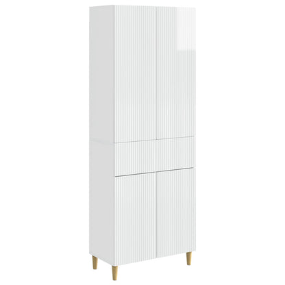 Cabinet Set 2 pcs High Gloss White 66 x 34.5 x 90 cm