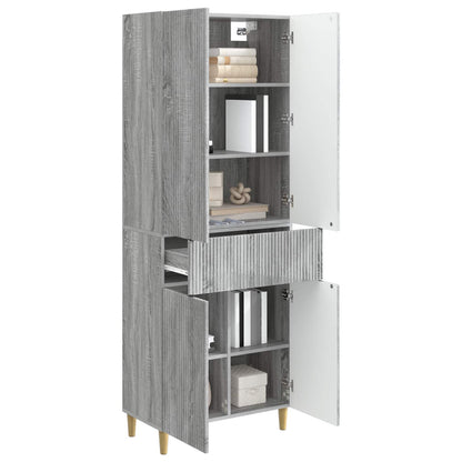 Cabinet Set 2 pcs Grey Sonoma Engineered Wood
