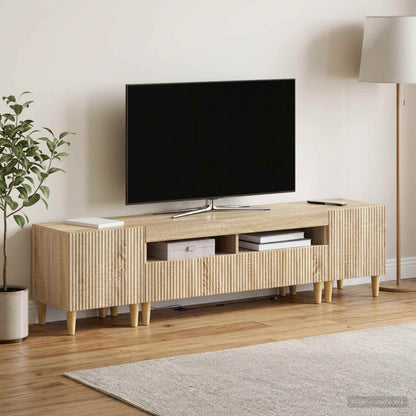5 Piece LED TV Cabinet Sonoma Oak Engineered Wood