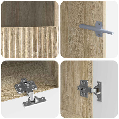 5 Piece LED TV Cabinet Sonoma Oak Engineered Wood