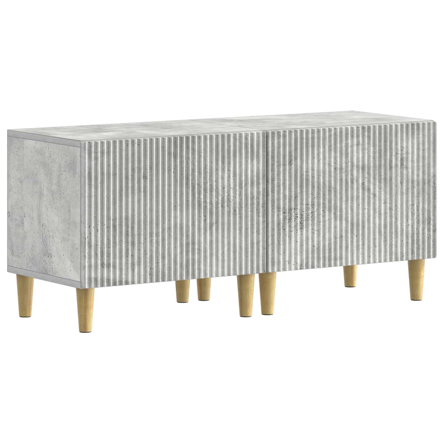 5 Piece LED TV Cabinet Concrete Grey Engineered Wood