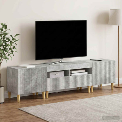 5 Piece LED TV Cabinet Concrete Grey Engineered Wood