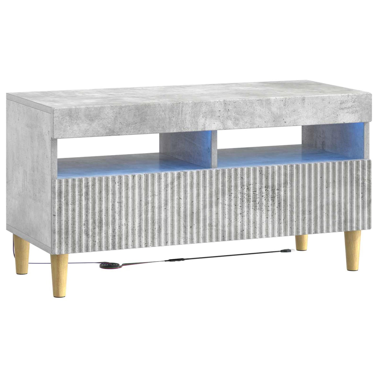 5 Piece LED TV Cabinet Concrete Grey Engineered Wood