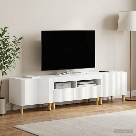 3 Piece LED TV Cabinet ARNHEM 3 pcs High Gloss White