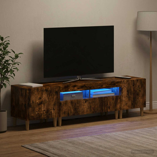 3 Piece LED TV Cabinet ARNHEM 3 pcs Smoked Oak Engineered Wood