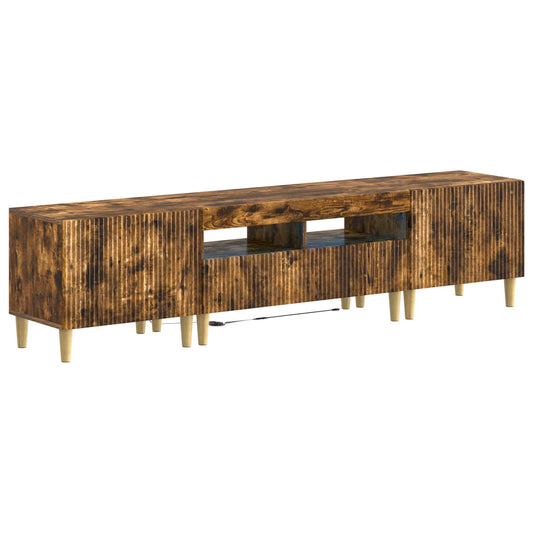 5 Piece LED TV Cabinet Smoked Oak Engineered Wood