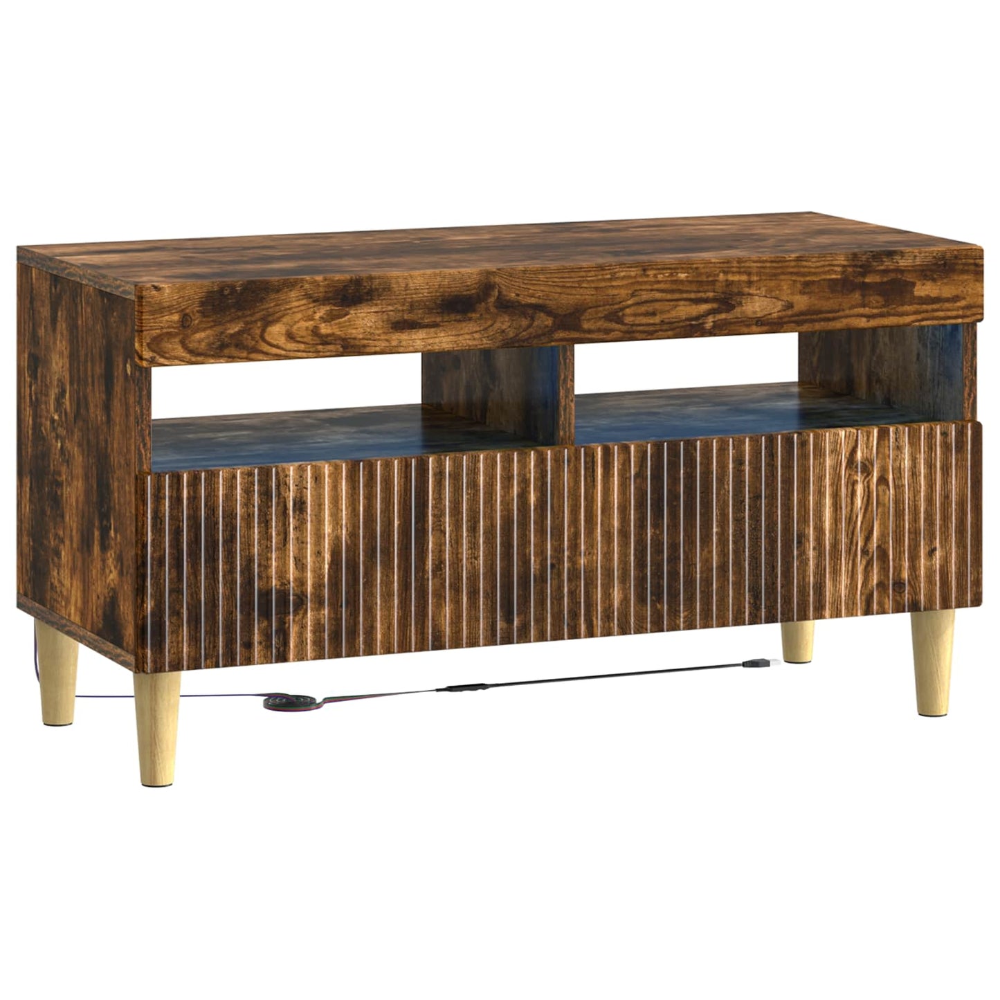 5 Piece LED TV Cabinet Smoked Oak Engineered Wood