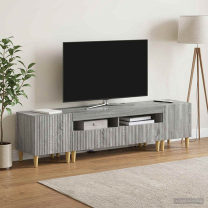 5 Piece LED TV Cabinet Grey Sonoma Engineered Wood