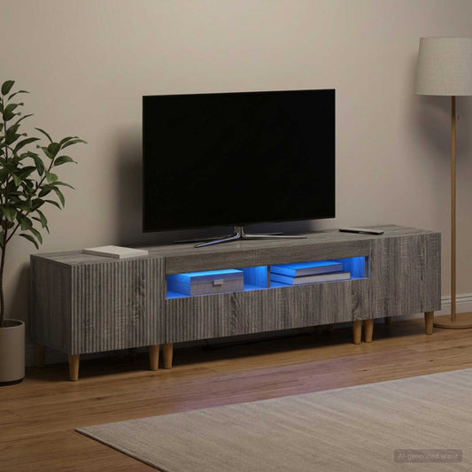 3 Piece LED TV Cabinet ARNHEM 3 pcs Grey Sonoma Engineered Wood