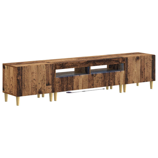 3 Piece LED TV Cabinet ARNHEM 3 pcs Old Wood Engineered Wood