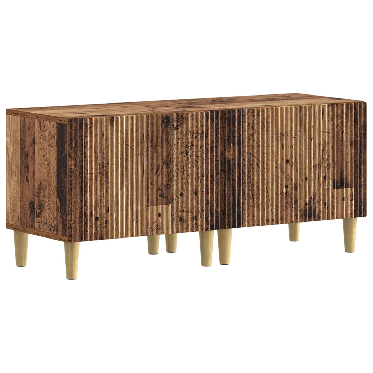 5 Piece LED TV Cabinet Old Wood Engineered Wood