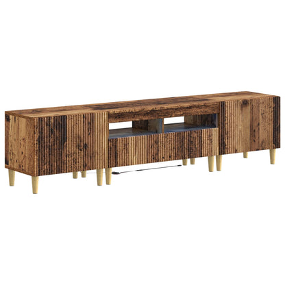 5 Piece LED TV Cabinet Old Wood Engineered Wood