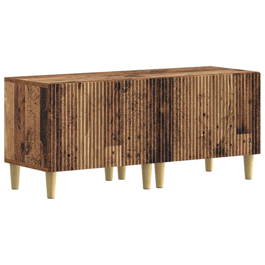 5 Piece LED TV Cabinet Old Wood Engineered Wood
