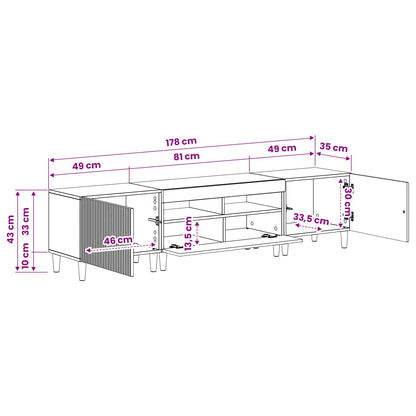 5 Piece LED TV Cabinet Old Wood Engineered Wood