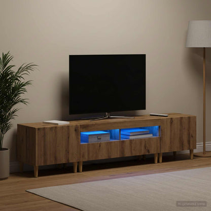 5 Piece LED TV Cabinet Artisan Oak Engineered Wood