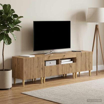 5 Piece LED TV Cabinet Artisan Oak Engineered Wood